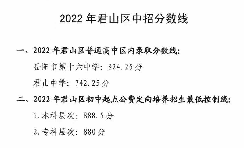 2022年岳陽(yáng)中考錄取分?jǐn)?shù)線(xiàn),岳陽(yáng)中考多少分能上高中2022