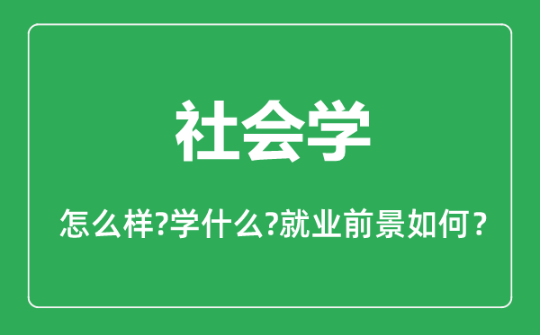 社會(huì)學(xué)專(zhuān)業(yè)怎么樣,社會(huì)學(xué)專(zhuān)業(yè)主要學(xué)什么,就業(yè)前景怎么樣