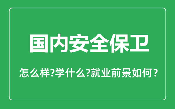 國內(nèi)安全保衛(wèi)專業(yè)怎么樣,國內(nèi)安全保衛(wèi)專業(yè)主要學(xué)什么,就業(yè)前景怎么樣