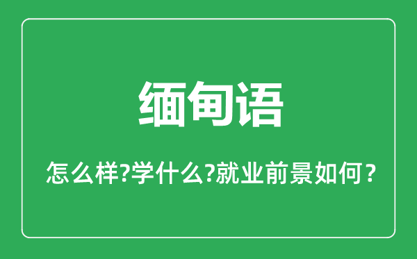 緬甸語(yǔ)專(zhuān)業(yè)怎么樣,緬甸語(yǔ)專(zhuān)業(yè)主要學(xué)什么,就業(yè)前景怎么樣