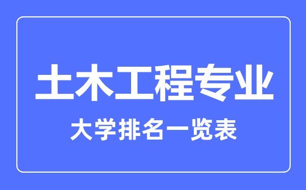 2023年全國土木工程專業(yè)大學(xué)排名一覽表