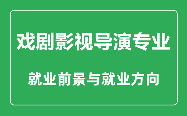 戲劇影視導(dǎo)演專業(yè)怎么樣,戲劇影視導(dǎo)演專業(yè)主要學(xué)什么,就業(yè)前景怎么樣