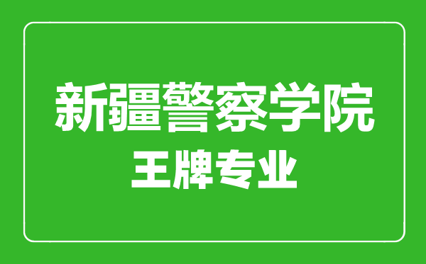 新疆警察學院王牌專業(yè)有哪些,新疆警察學院最好的專業(yè)是什么