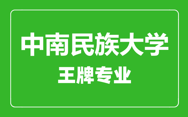 中南民族大學(xué)王牌專業(yè)有哪些,中南民族大學(xué)最好的專業(yè)是什么