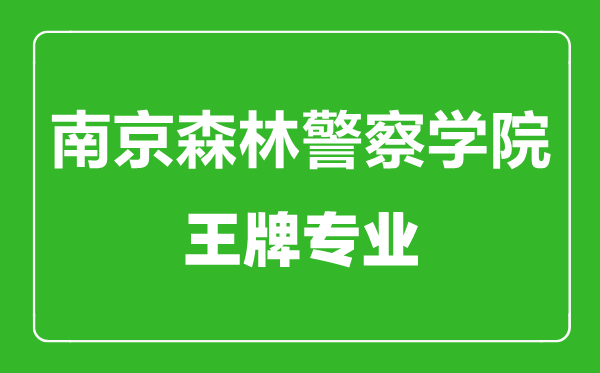 南京森林警察學(xué)院王牌專業(yè)有哪些,南京森林警察學(xué)院最好的專業(yè)是什么