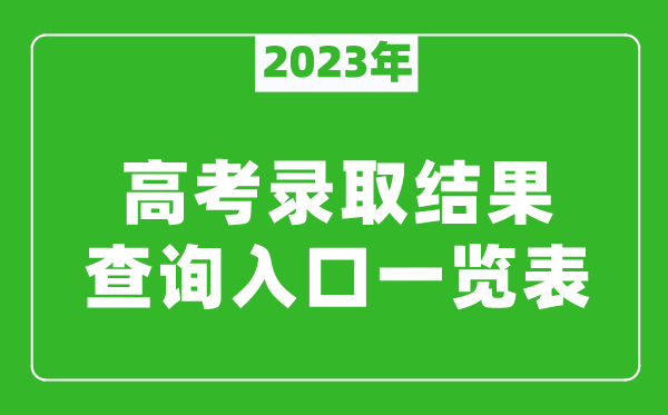 2023年全國(guó)各省高考錄取結(jié)果查詢?nèi)肟谝挥[表