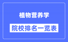 植物營(yíng)養(yǎng)學(xué)專業(yè)考研院校排名一覽表