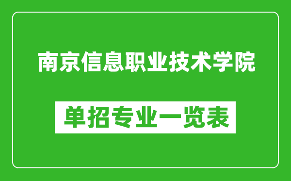 南京信息職業(yè)技術(shù)學(xué)院單招專業(yè)一覽表