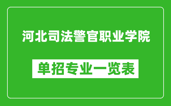 河北司法警官職業(yè)學(xué)院單招專業(yè)一覽表