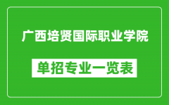 廣西培賢國(guó)際職業(yè)學(xué)院?jiǎn)握袑I(yè)一覽表