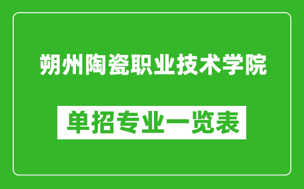 朔州陶瓷職業(yè)技術(shù)學(xué)院單招專業(yè)一覽表