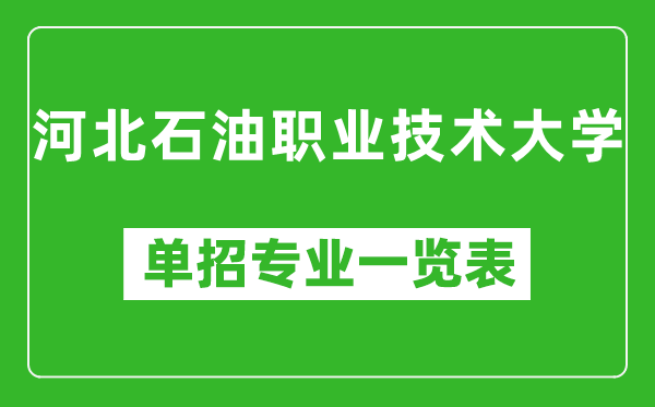 河北石油職業(yè)技術(shù)大學(xué)單招專業(yè)一覽表