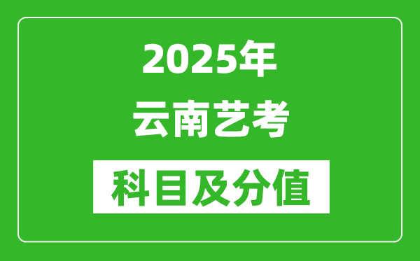 2025年云南藝考科目及分值設(shè)置,云南藝考滿分是多少