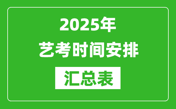 2025年全國(guó)各地藝考時(shí)間安排一覽表