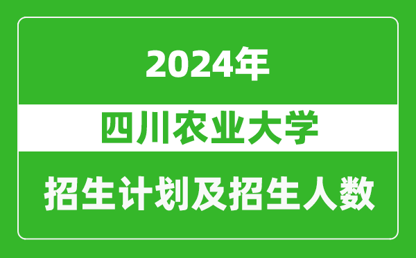 四川農(nóng)業(yè)大學(xué)2024年在青海的招生計(jì)劃及招生人數(shù)