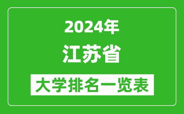 2024年江蘇省大學排名一覽表（168所）