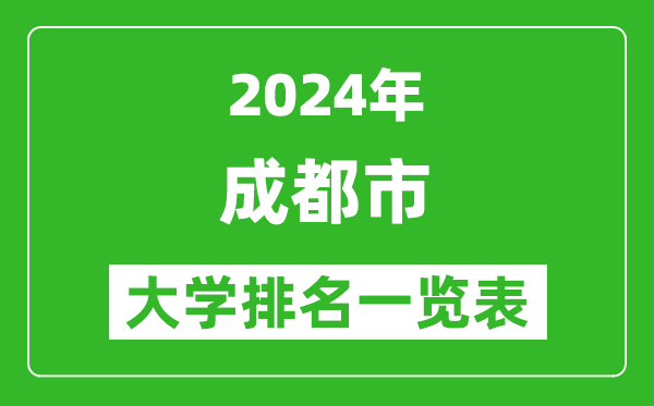 2024年成都市大學(xué)排名一覽表（58所）