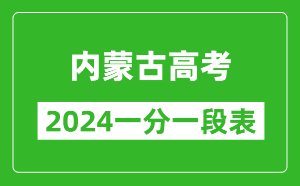 內(nèi)蒙古高考分數(shù)線2024年一分一段表（文科+理科）