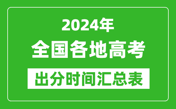 2024年全國(guó)高考出分時(shí)間匯總表,各省市高考成績(jī)公布時(shí)間一覽