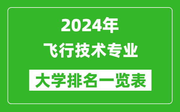 2024年全國飛行技術(shù)專業(yè)大學排名一覽表