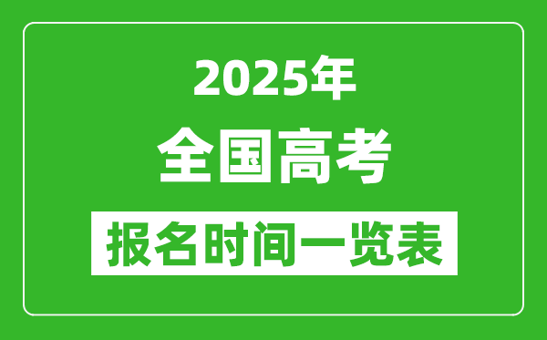 2025年全國各省市高考報(bào)名時(shí)間一覽表（附報(bào)名入口）