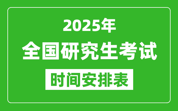 2025年全國考研時間一覽表,全國研究生考試時間匯總