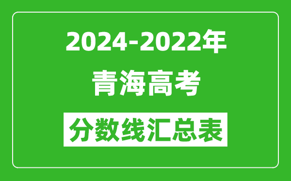 青海2024-2022近三年高考分數(shù)線匯總表(2025參考)