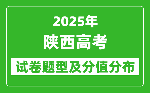 2025年陜西省新高考試卷結(jié)構(gòu),各學(xué)科試卷題型及分值分布