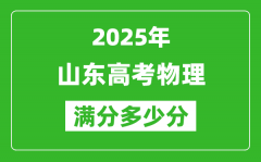 2025年山東高考物理滿分多少分_山東高考物理題型分布